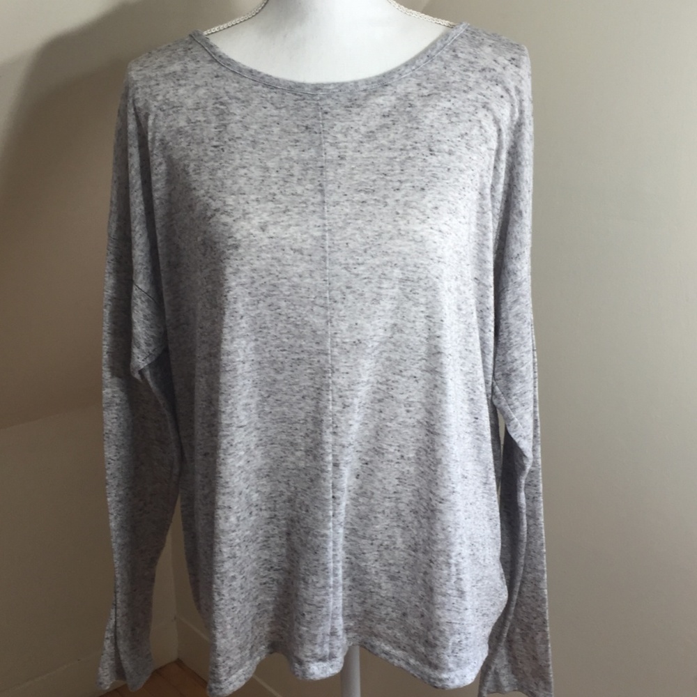split back linen blend knit top Old Navy XL